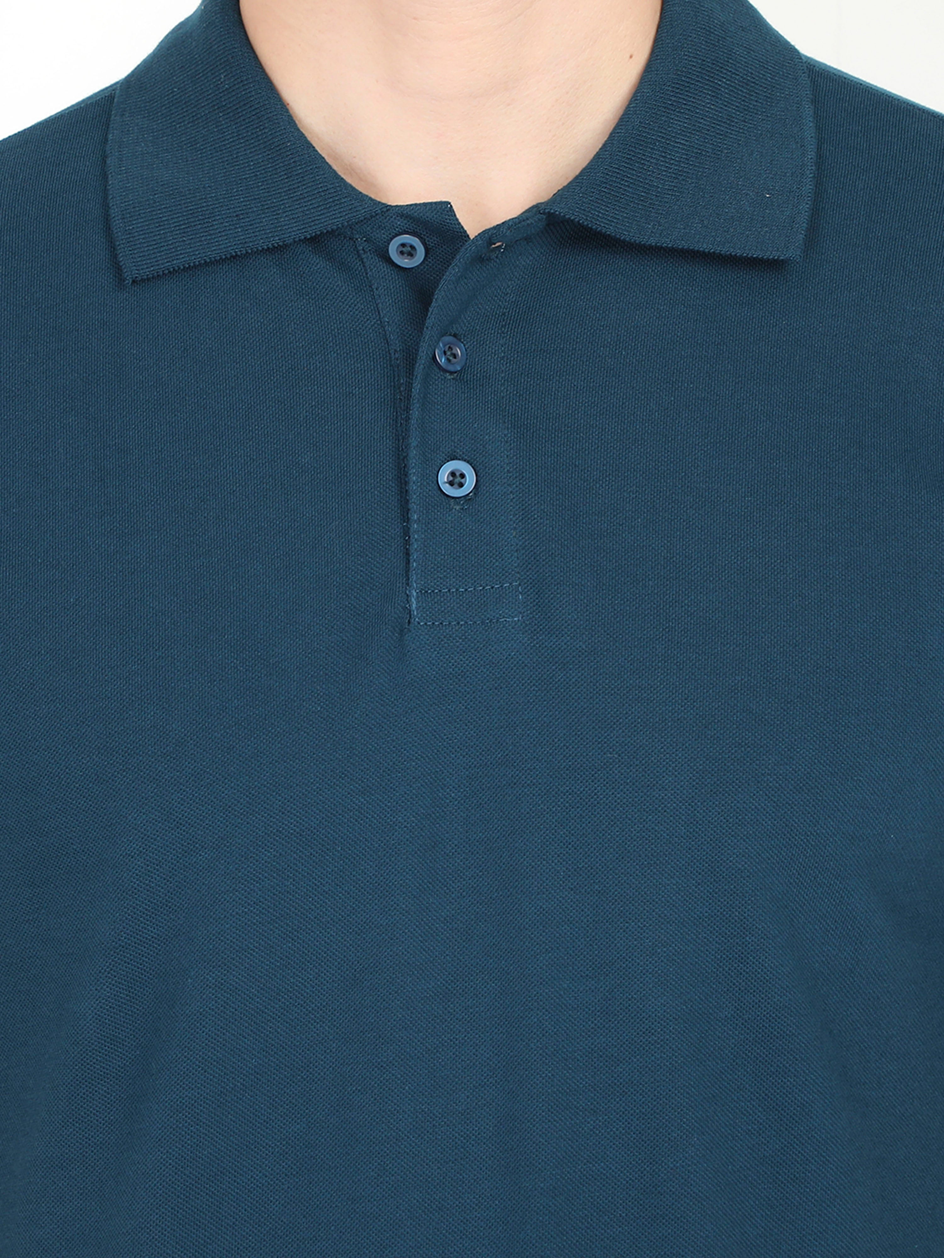 Classic Polo collar tee : PETROL BLUE