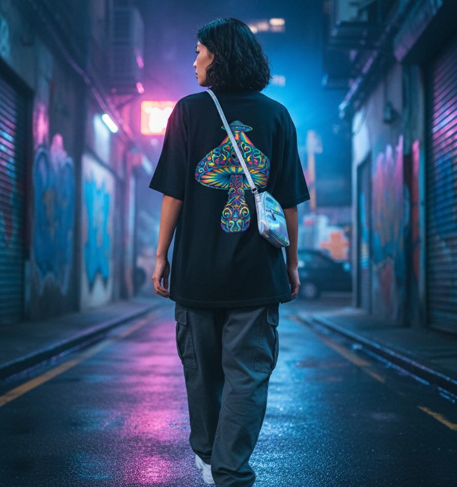 "ALIEN ATTACK" Classic Oversized Graphic Printed T-shirt