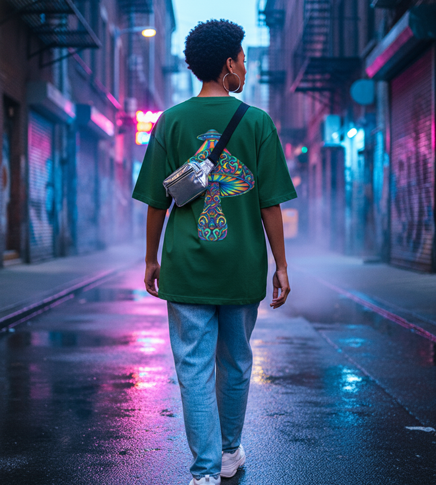 "ALIEN ATTACK" Classic Oversized Graphic Printed T-shirt