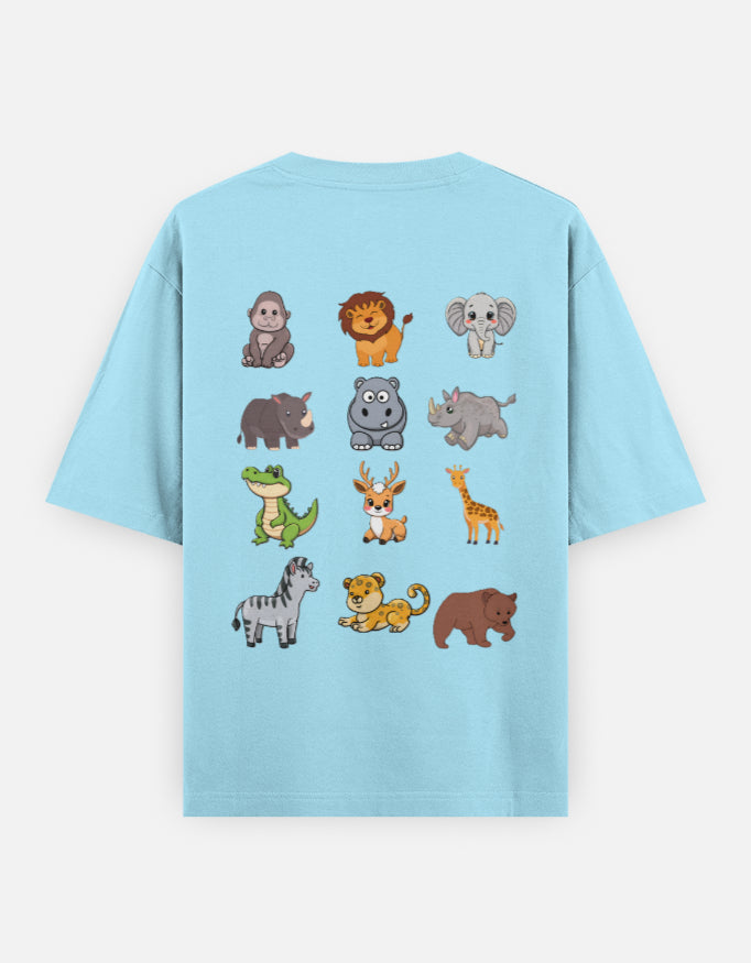 "WILD LIFE" Classic Oversized Graphic Printed T-shirt