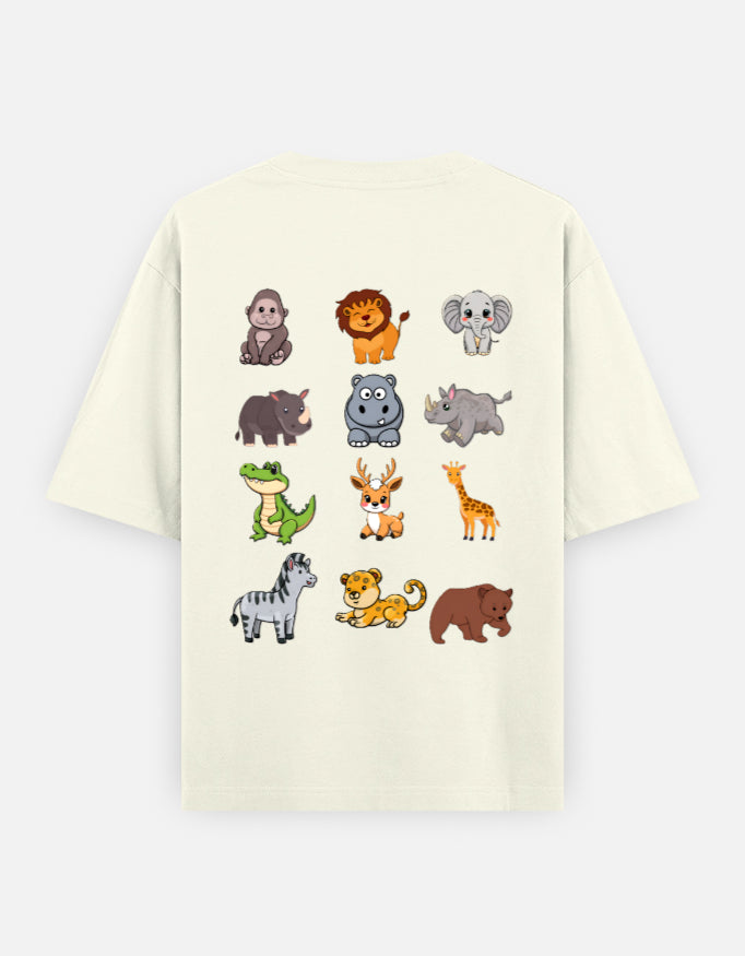 "WILD LIFE" Classic Oversized Graphic Printed T-shirt