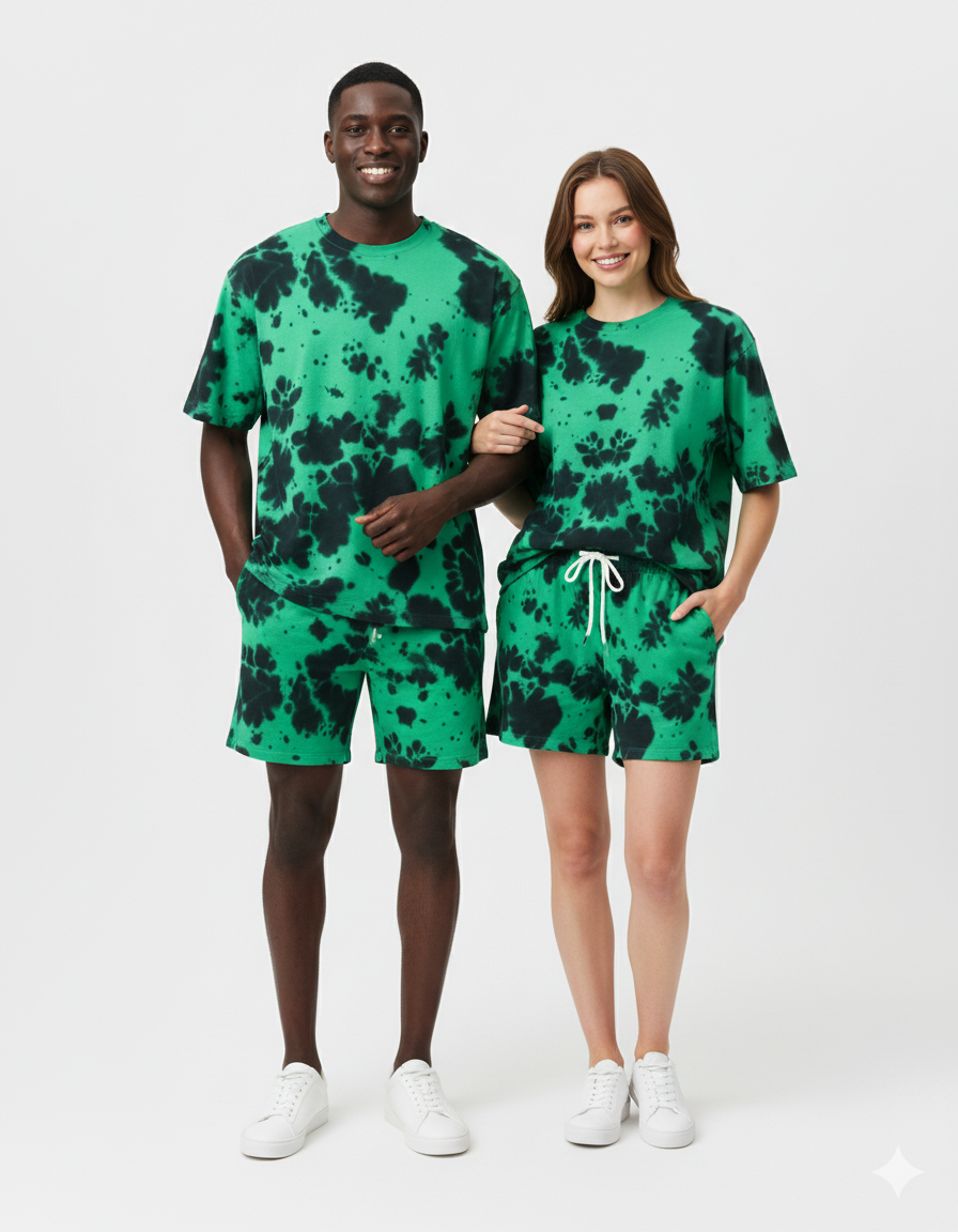 Tie Dye Co-ord : Green/Black