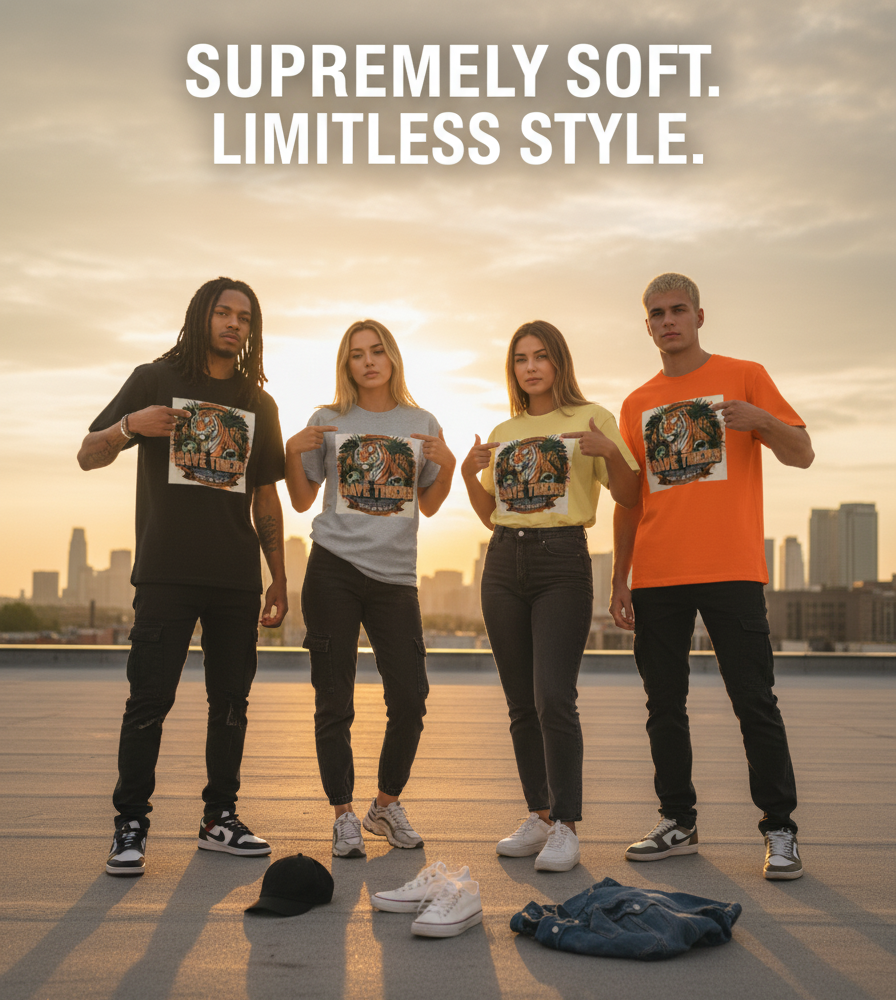 "SAVE THE TIGER "  Round Neck Graphic Printed T-shirt