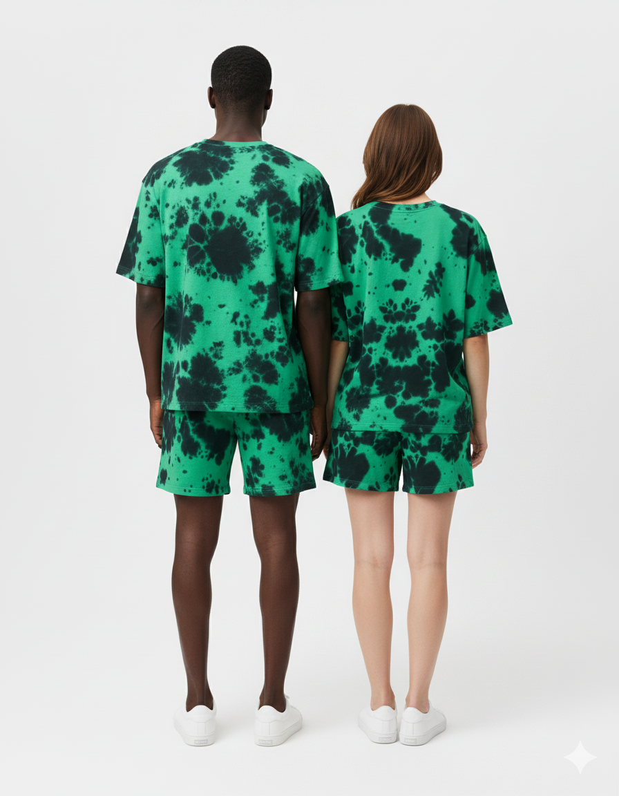 Tie Dye Co-ord : Green/Black