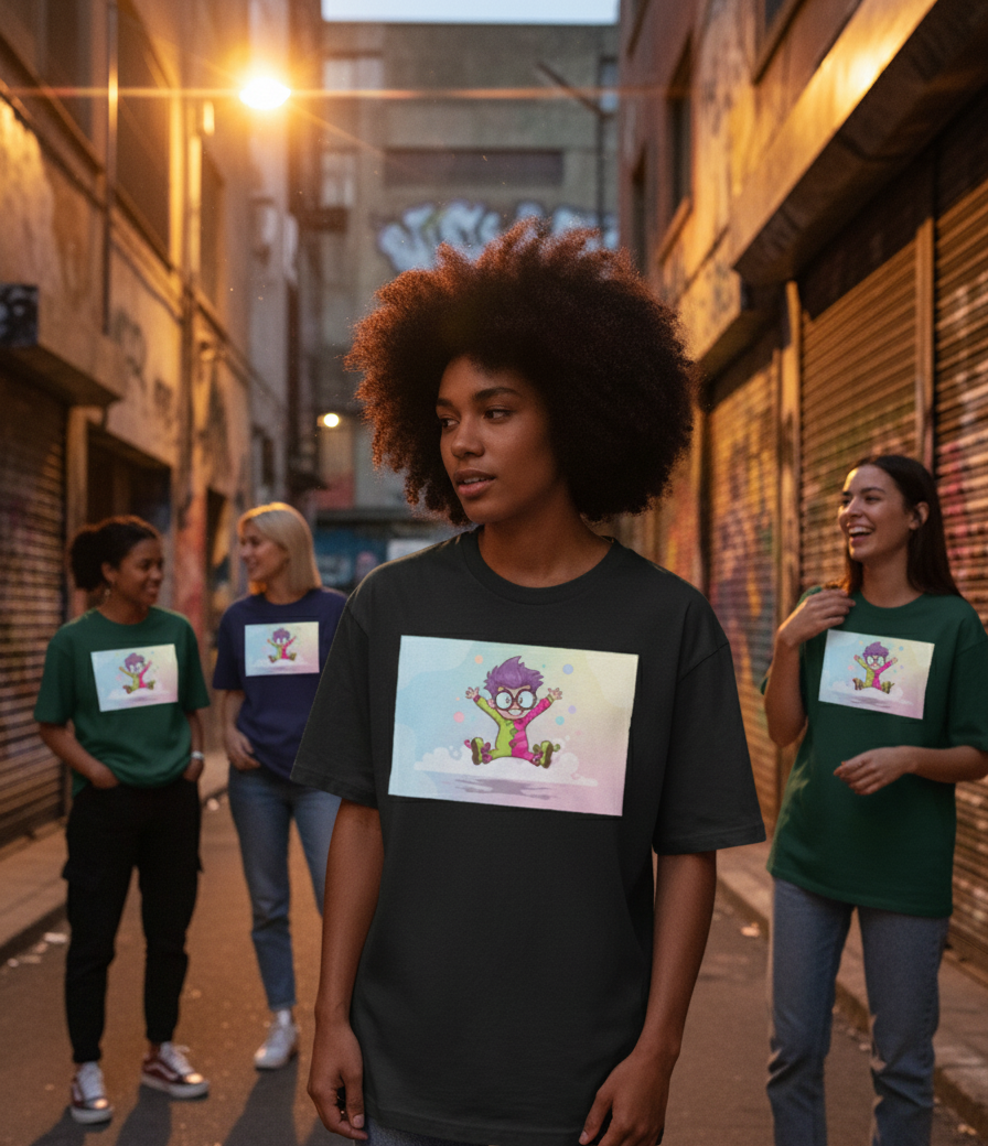 "CLOUD CATCHER " Classic Oversized Graphic Printed T-shirt