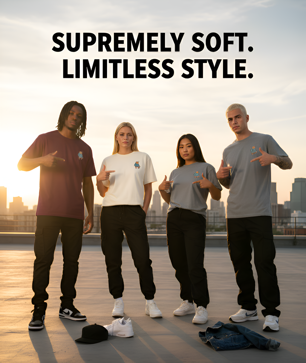 "LAZY BEAR "  Round Neck Graphic Printed T-shirt