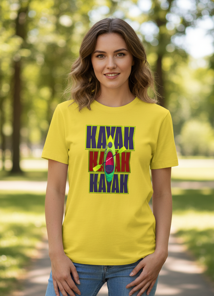 "KAYAK " Round Neck Graphic Printed T-shirt