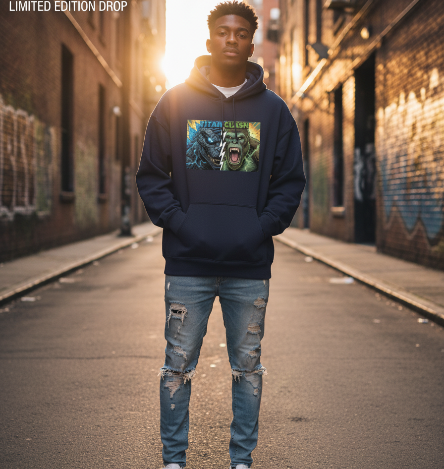 "TITAN CLASH" Oversized Graphic Printed Hoodies