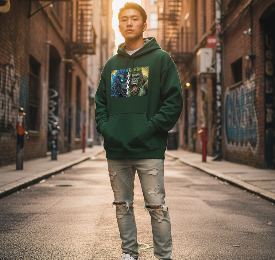 "TITAN CLASH" Oversized Graphic Printed Hoodies