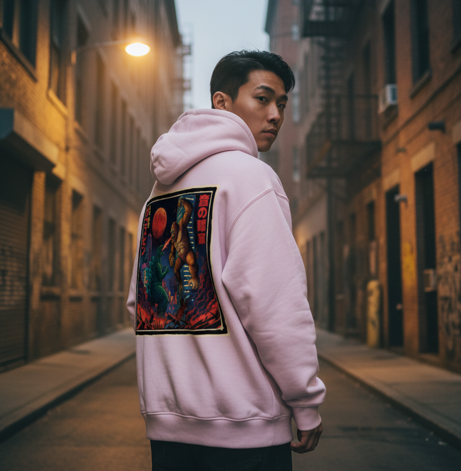 "TITAN CLASH" Oversized Graphic Printed Hoodies