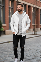 "COSMOS" Graphic Printed Zip Hoodie