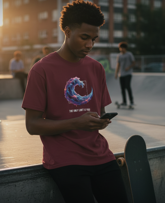 "ONLY LIMIT YOU " Round Neck Graphic Printed T-shirt