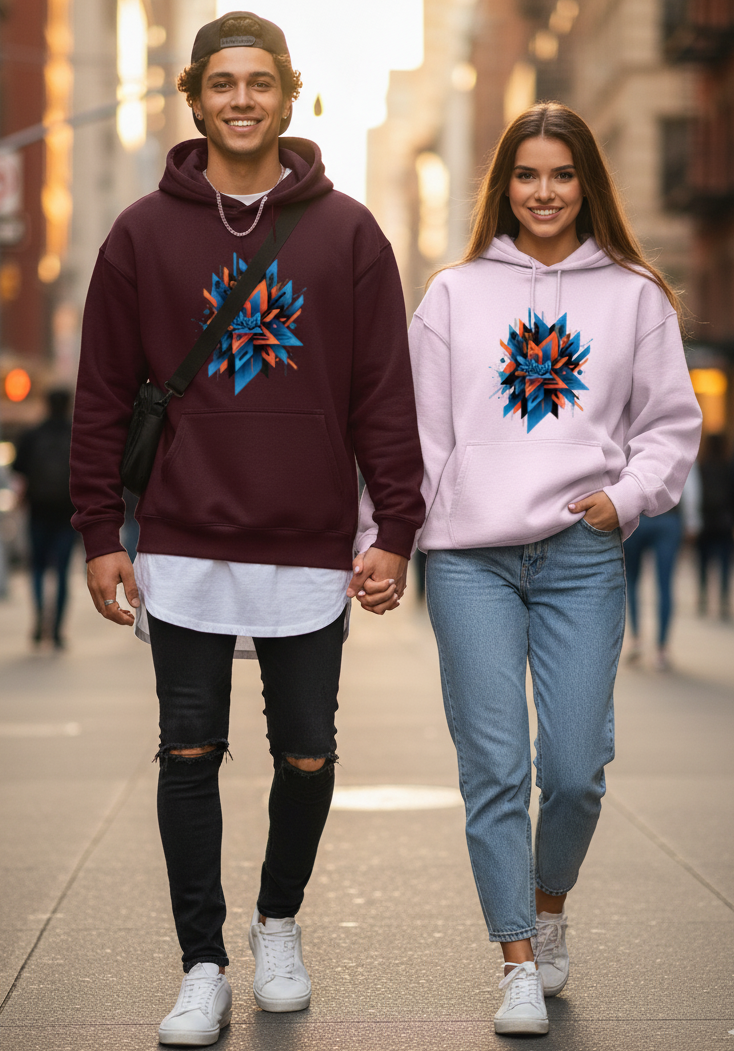 "ABSTRACT" Oversized Graphic Printed Hoodies