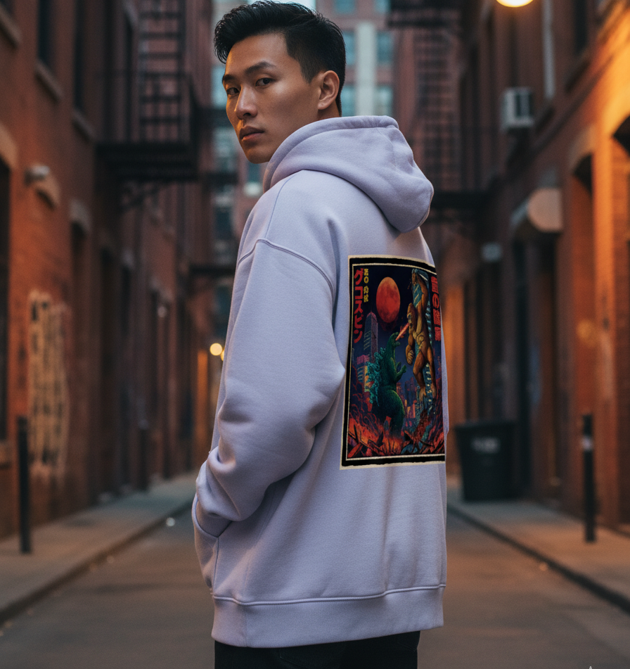 "TITAN CLASH" Oversized Graphic Printed Hoodies