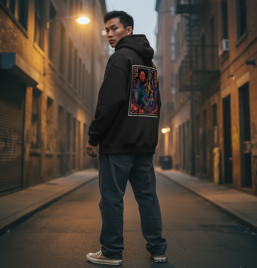 "TITAN CLASH" Oversized Graphic Printed Hoodies