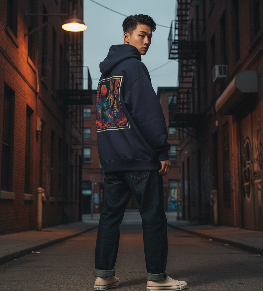 "TITAN CLASH" Oversized Graphic Printed Hoodies