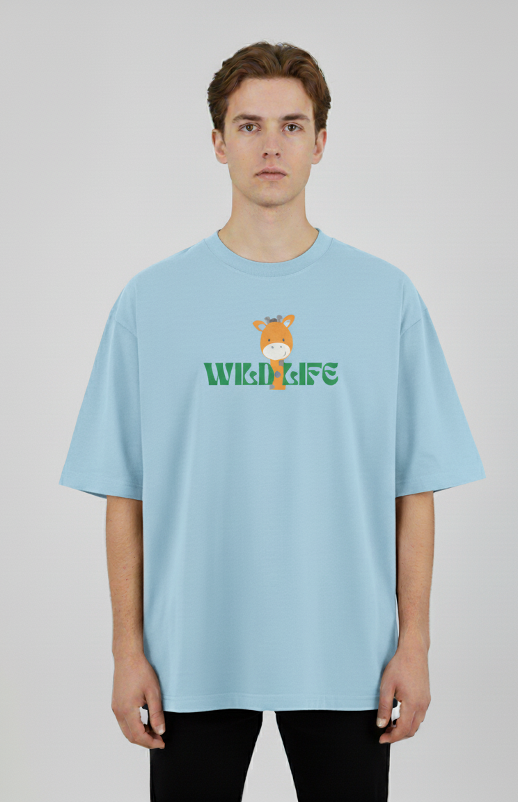 "WILD LIFE" Classic Oversized Graphic Printed T-shirt
