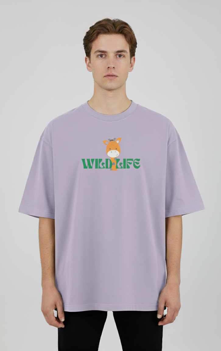 "WILD LIFE" Classic Oversized Graphic Printed T-shirt