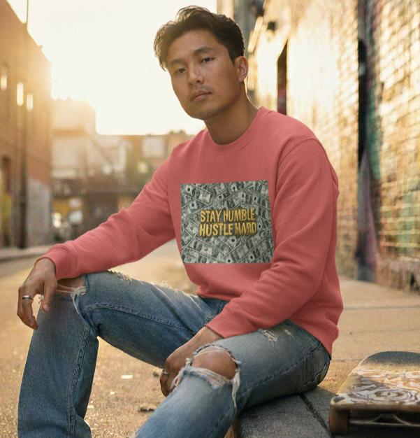 "STAY HUMBLE HUSTLE HARD" Classic Premium Graphic Printed Sweatshirt
