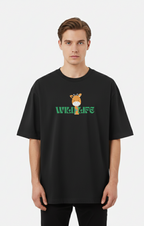 "WILD LIFE" Classic Oversized Graphic Printed T-shirt