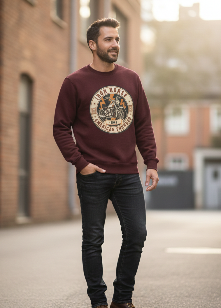 "BIKE RIDE" Classic Premium Graphic Printed Sweatshirt
