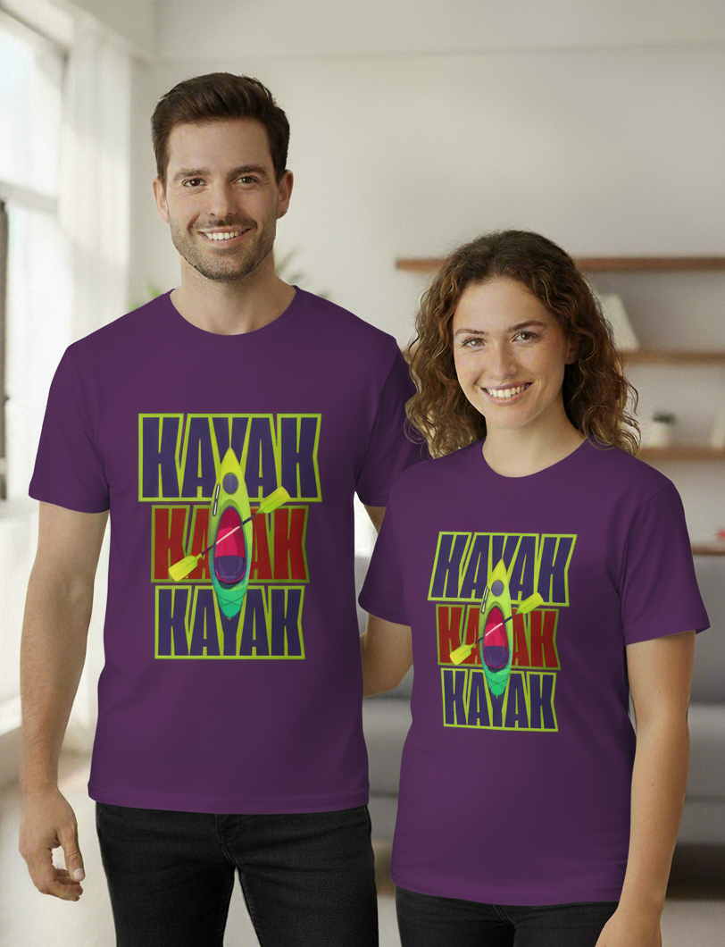 "KAYAK " Round Neck Graphic Printed T-shirt