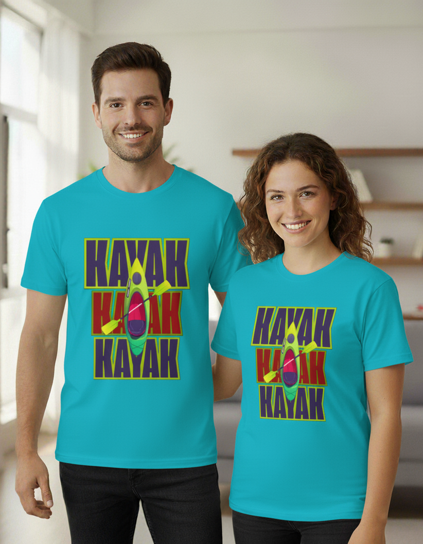 "KAYAK " Round Neck Graphic Printed T-shirt