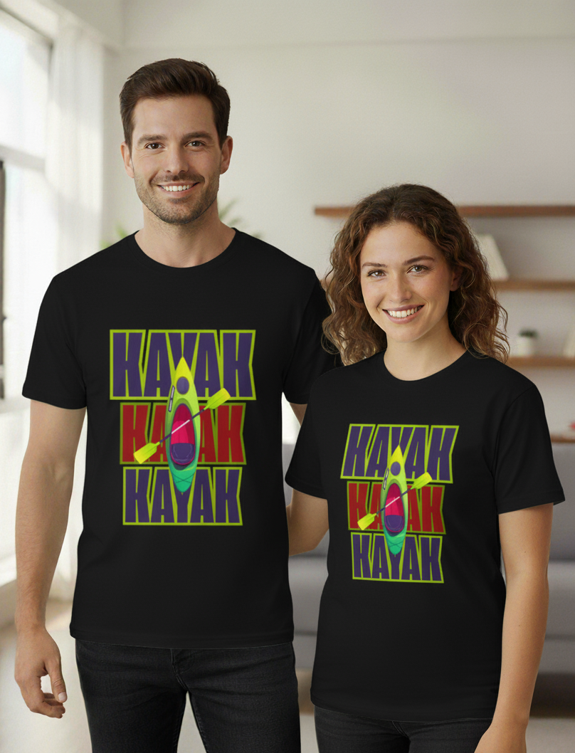 "KAYAK " Round Neck Graphic Printed T-shirt