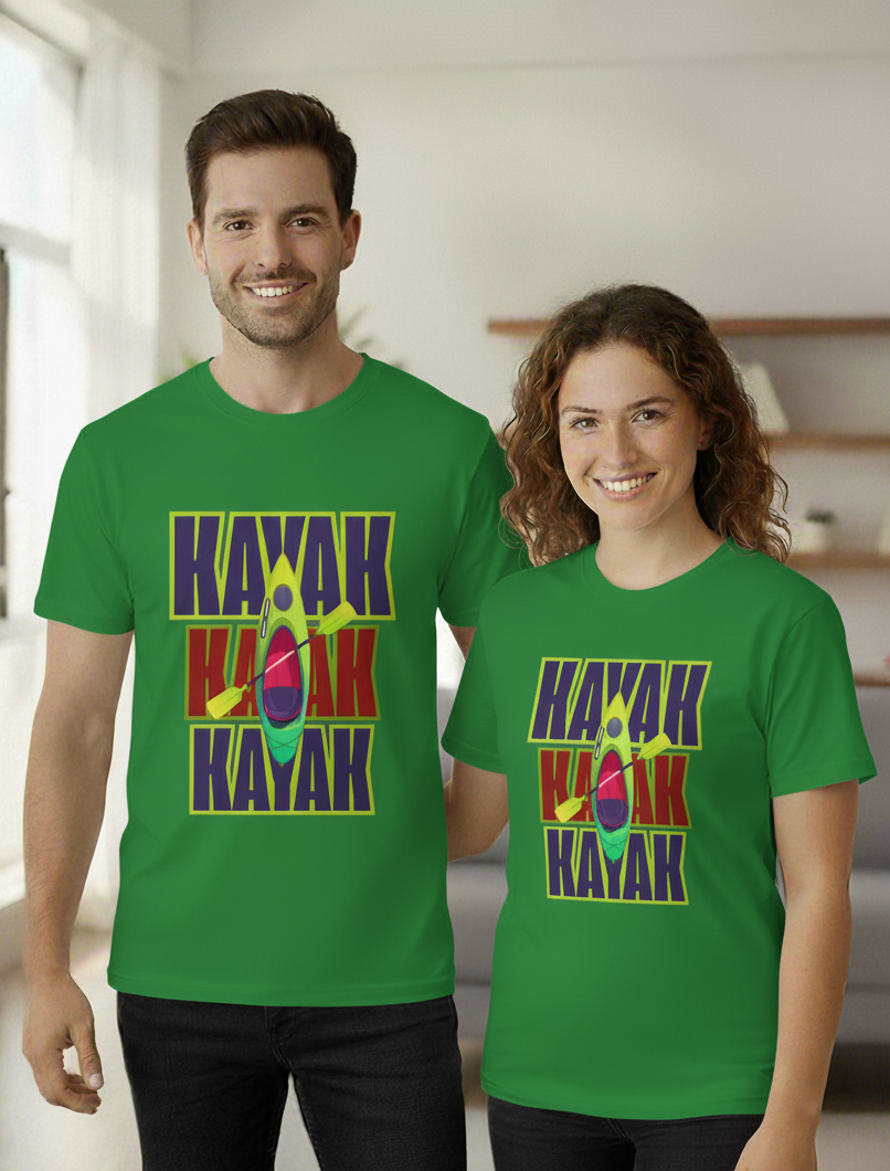 "KAYAK " Round Neck Graphic Printed T-shirt