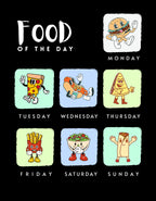 "FOOD OF THE DAY" Terry Oversized  Graphic Printed T-shirt