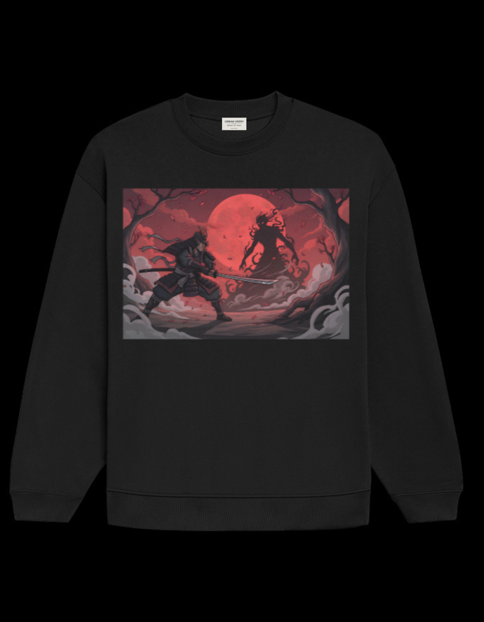 "SHAMURAI FIGHT"  Oversized Graphic Printed Sweatshirt
