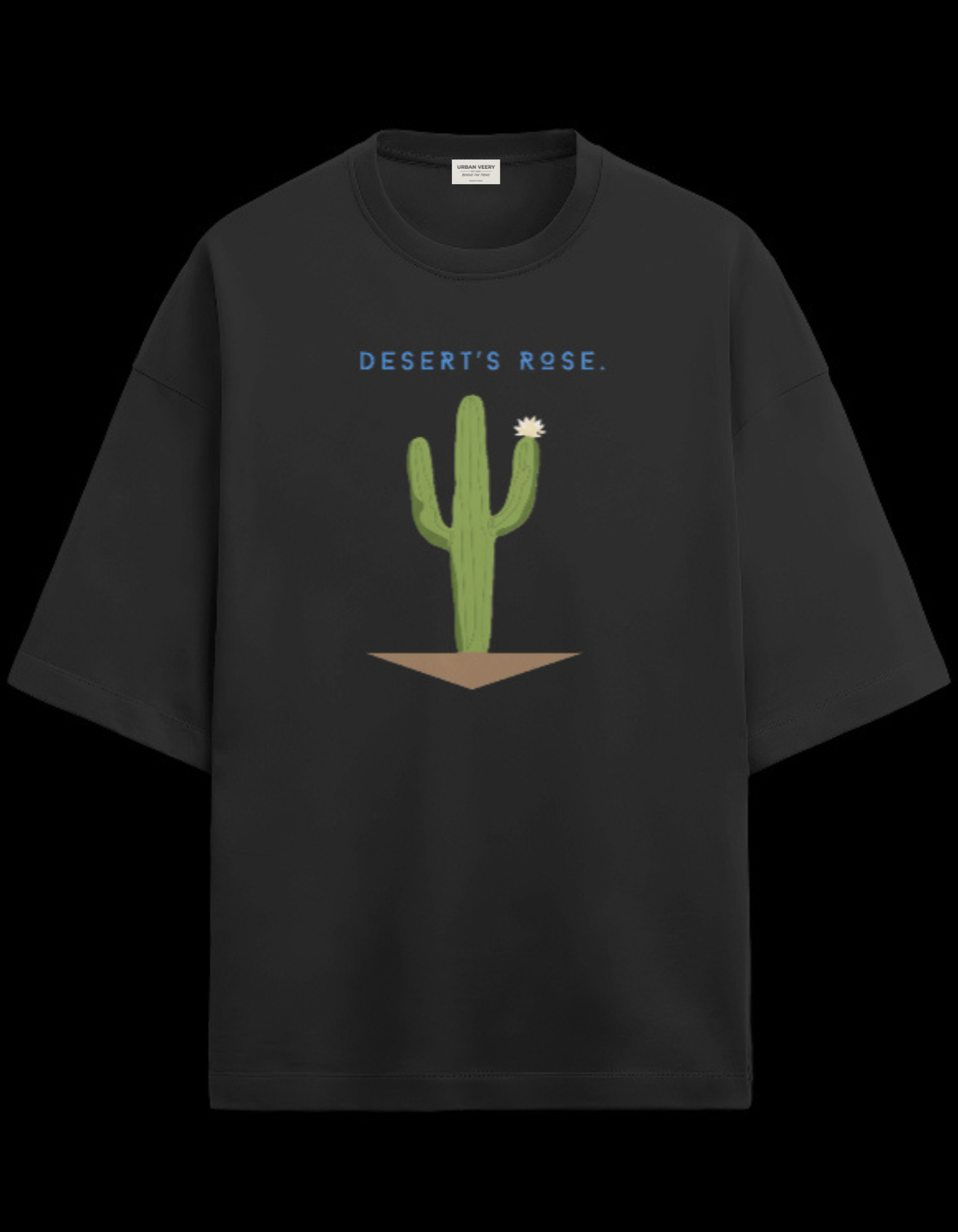 "CACTUS "  Terry Oversized Graphic Printed T-shirt