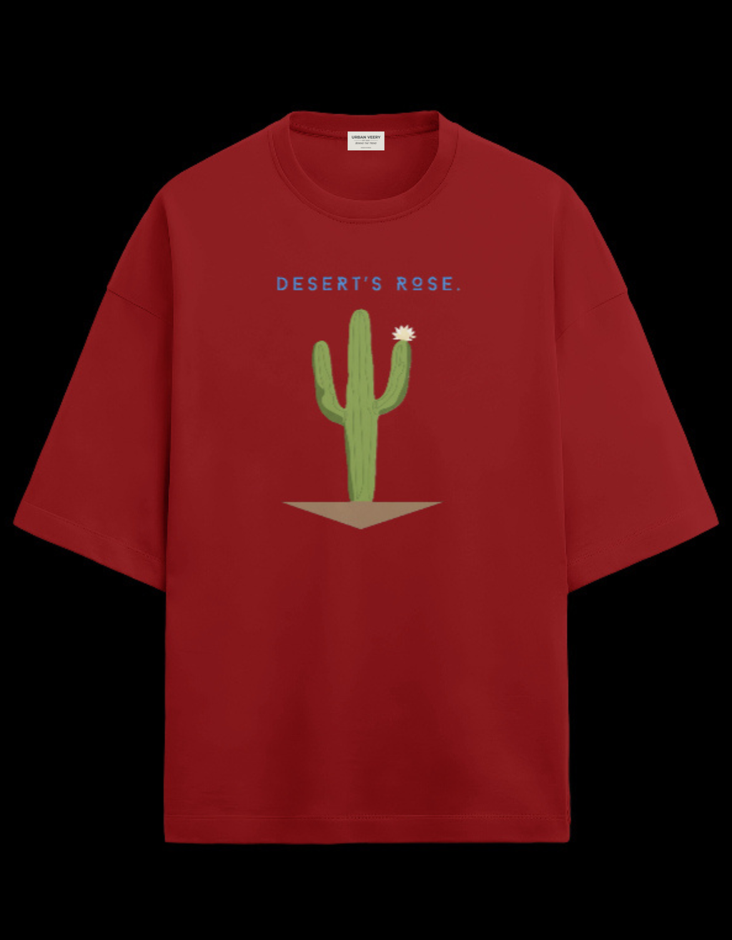 "CACTUS "  Terry Oversized Graphic Printed T-shirt