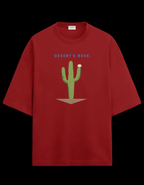 "CACTUS "  Terry Oversized Graphic Printed T-shirt
