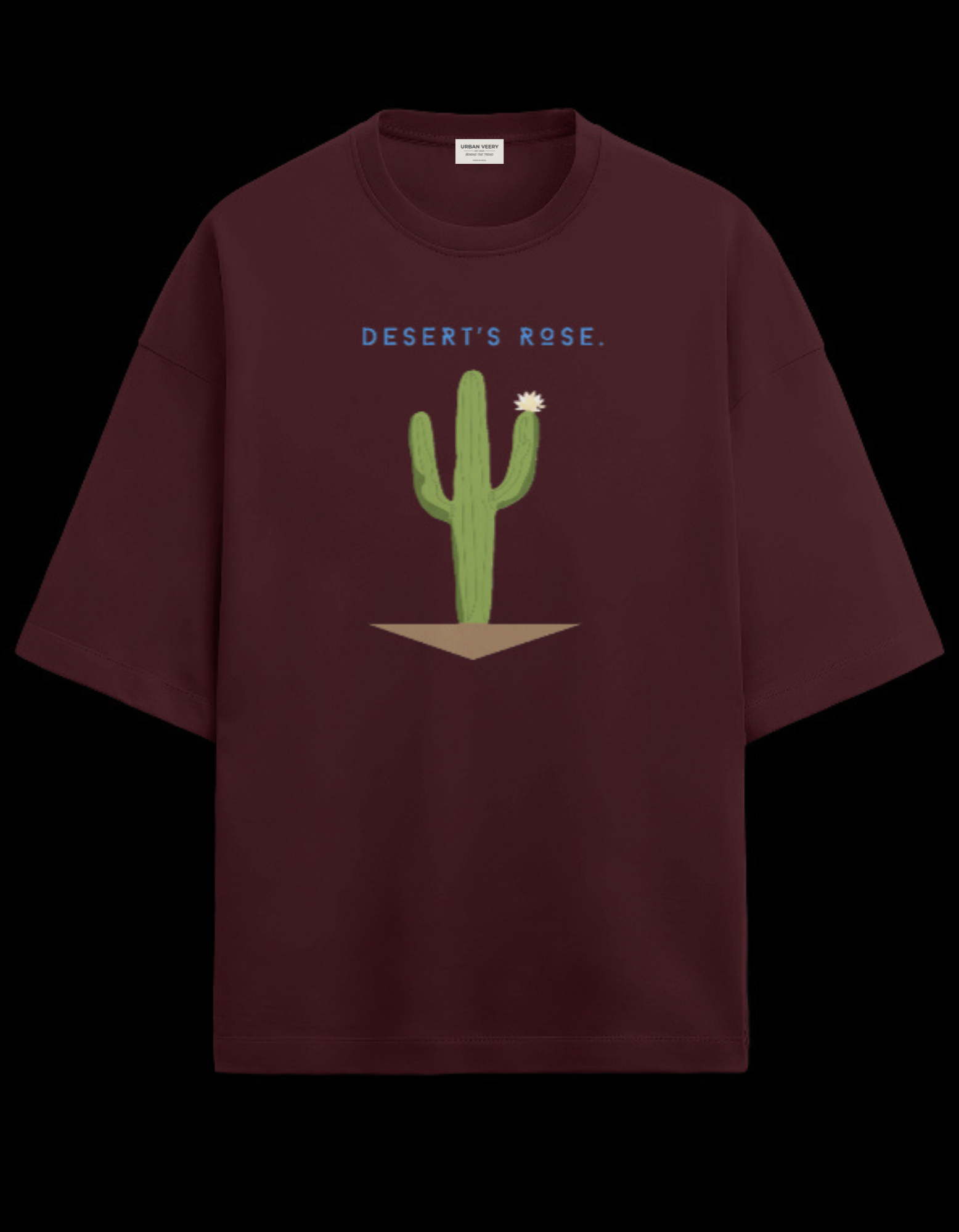 "CACTUS "  Terry Oversized Graphic Printed T-shirt