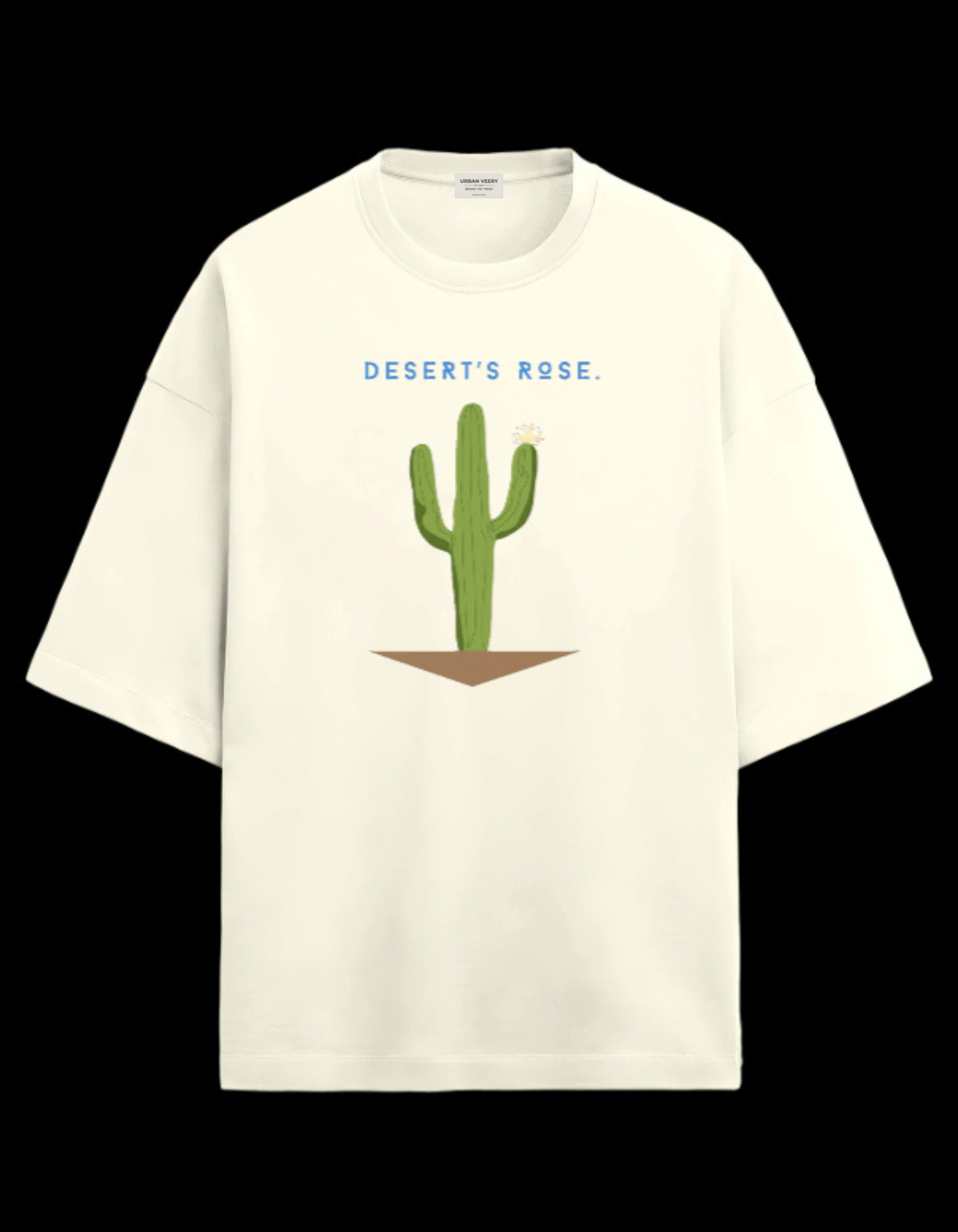 "CACTUS "  Terry Oversized Graphic Printed T-shirt