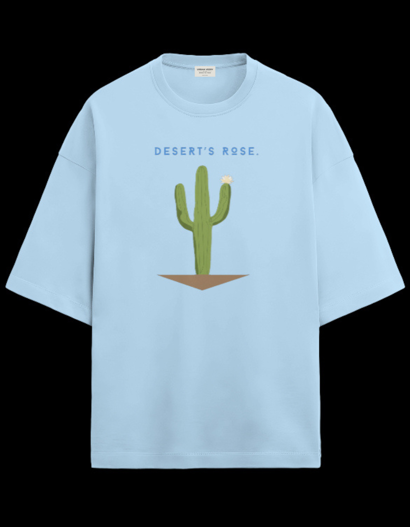 "CACTUS "  Terry Oversized Graphic Printed T-shirt