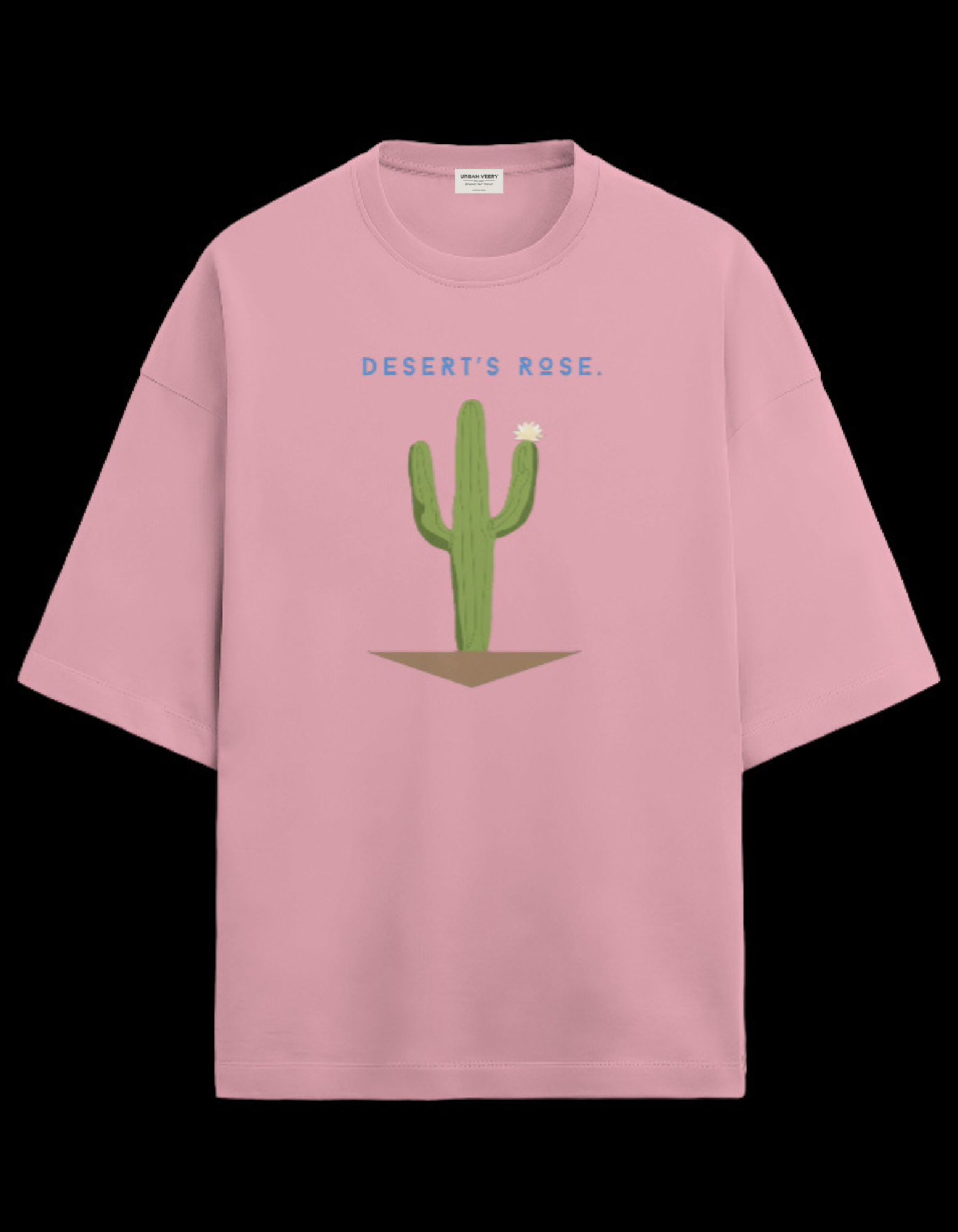 "CACTUS "  Terry Oversized Graphic Printed T-shirt