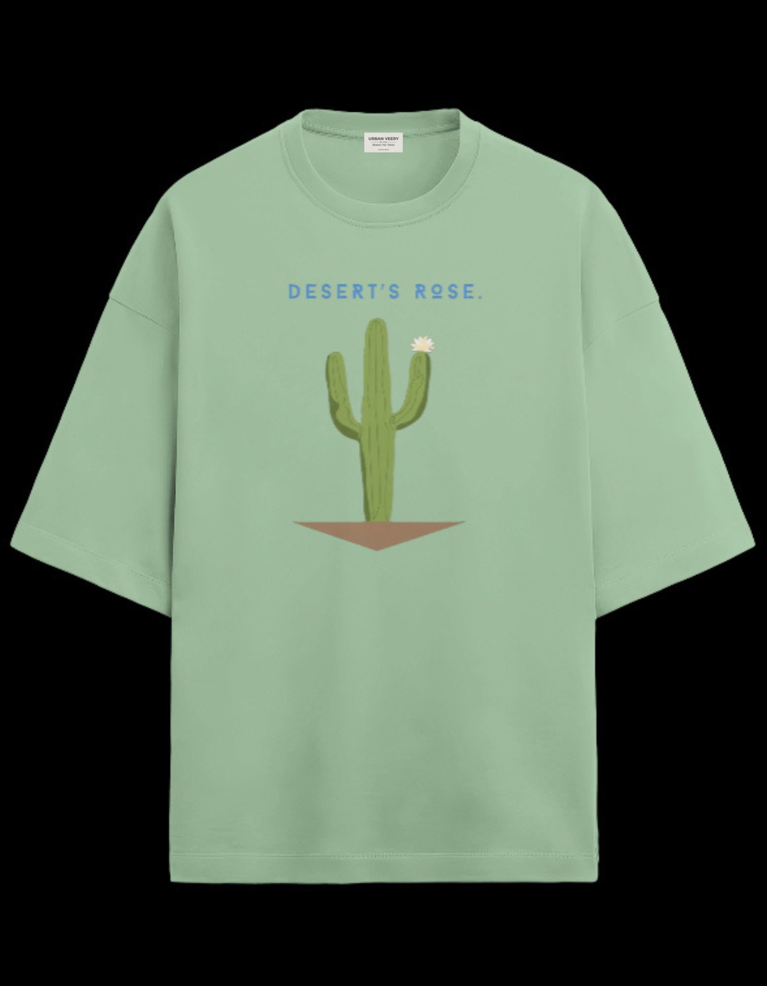 "CACTUS "  Terry Oversized Graphic Printed T-shirt