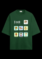 "FOOD OF THE DAY" Terry Oversized  Graphic Printed T-shirt