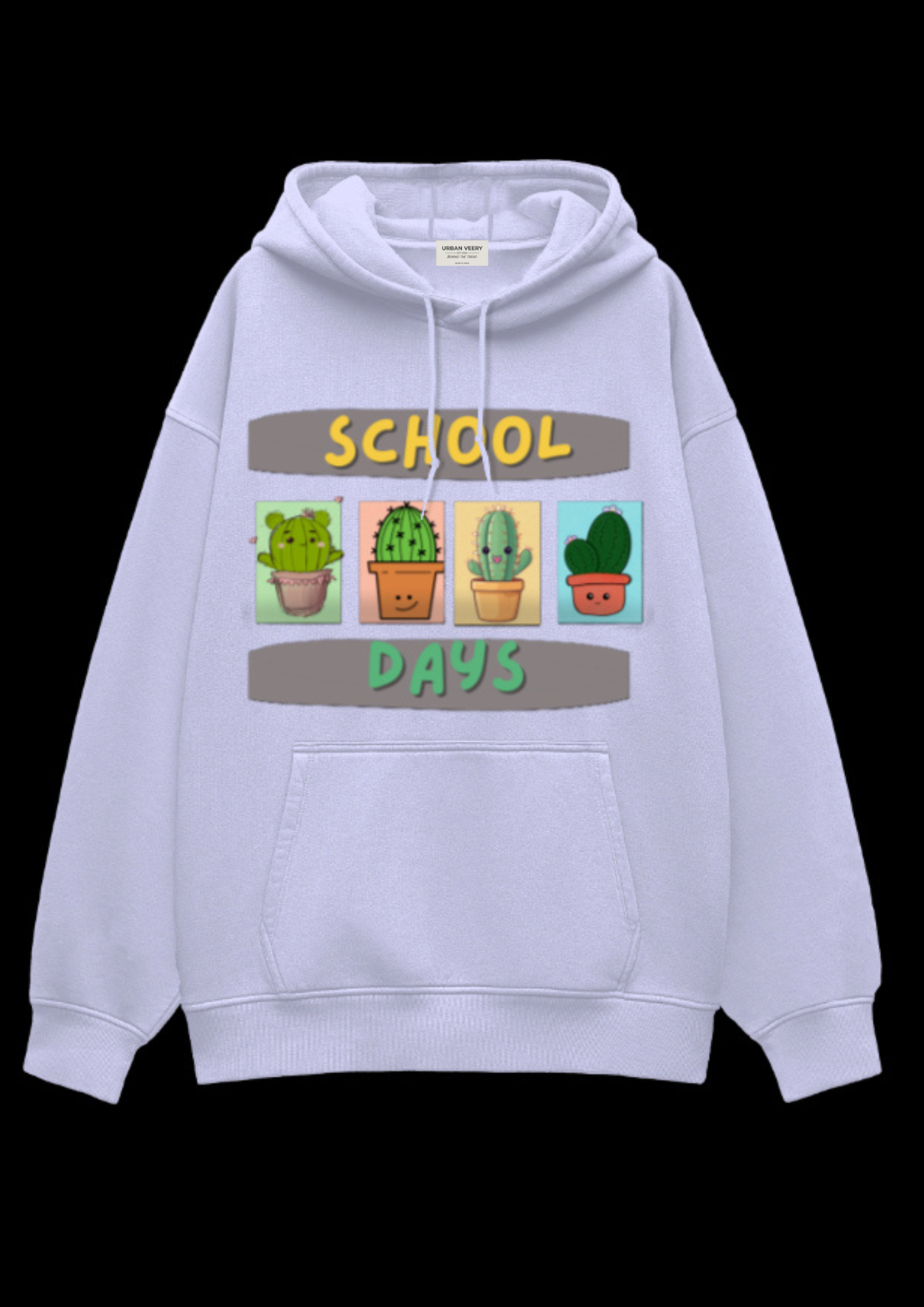 "SCHOOL DAYS"  Oversized Graphic Printed Hoodies