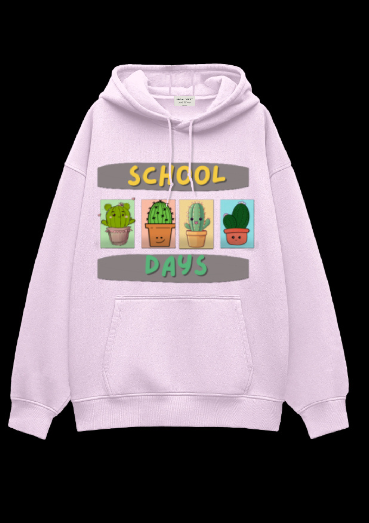 "SCHOOL DAYS"  Oversized Graphic Printed Hoodies