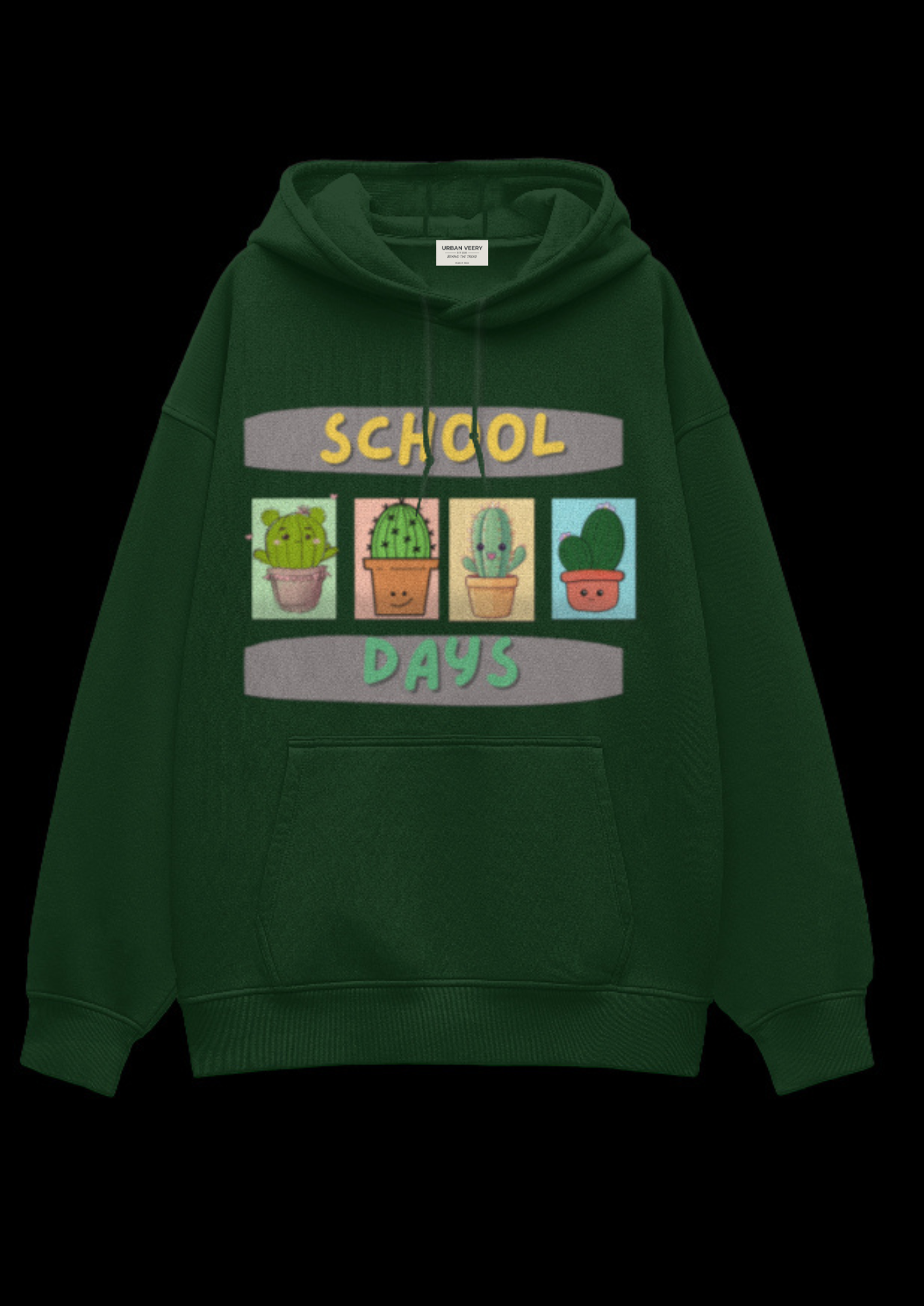 "SCHOOL DAYS"  Oversized Graphic Printed Hoodies