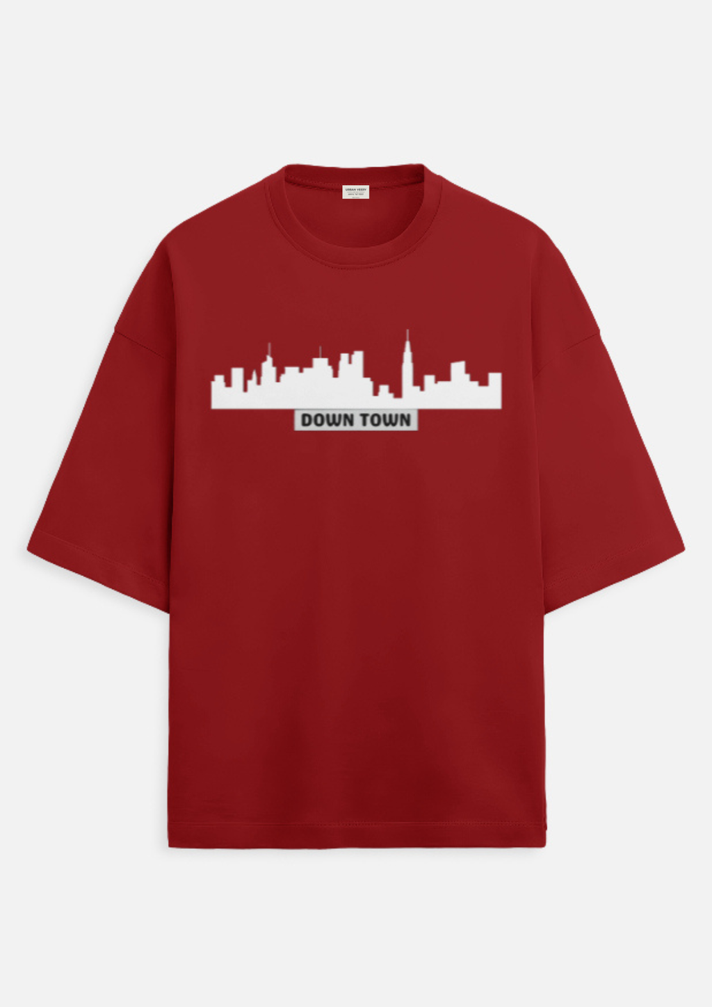 "DOWN TOWN " Terry Oversized Graphic Printed T-shirt