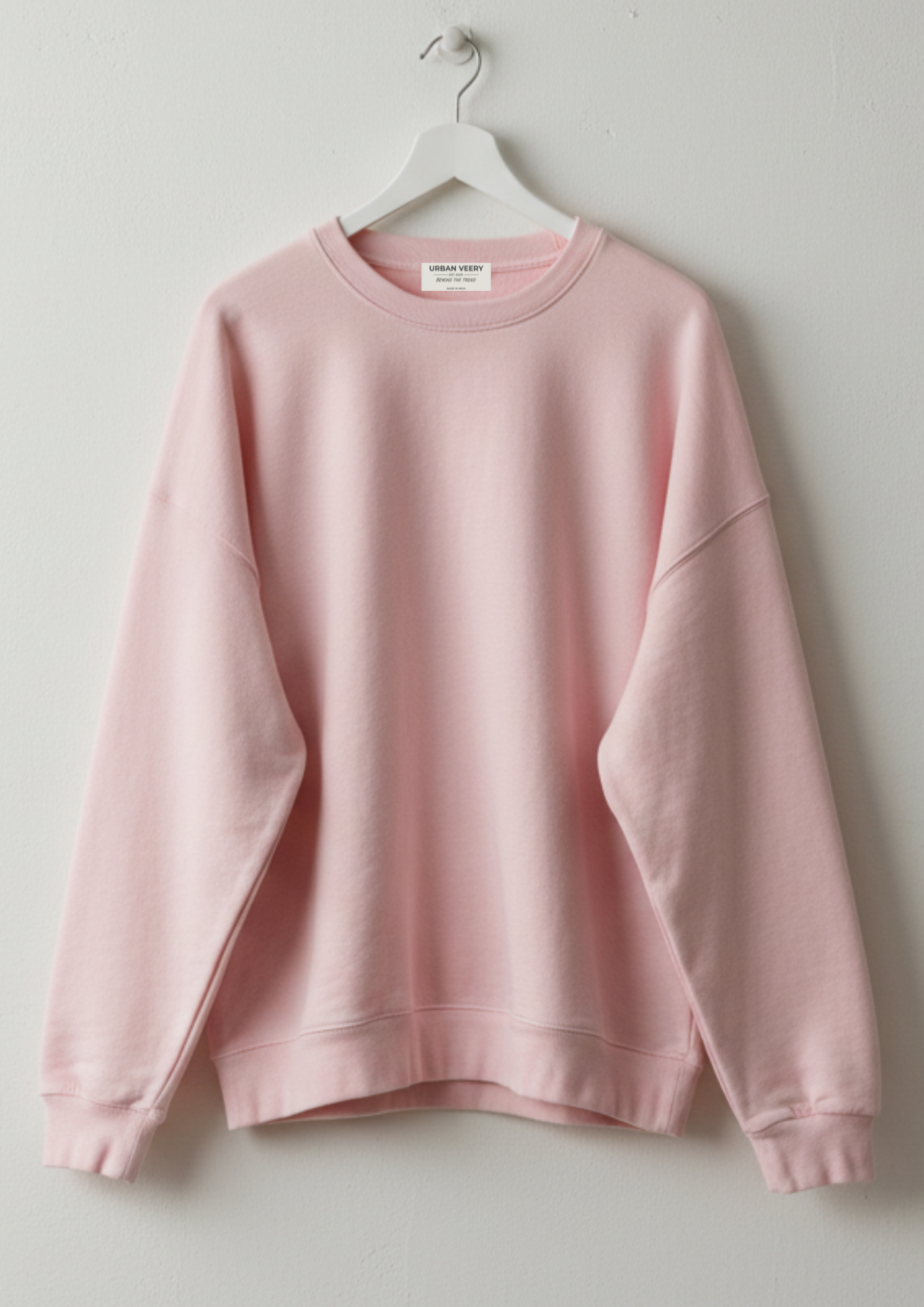 Oversized sweatshirt :LIGHT BABY PINK