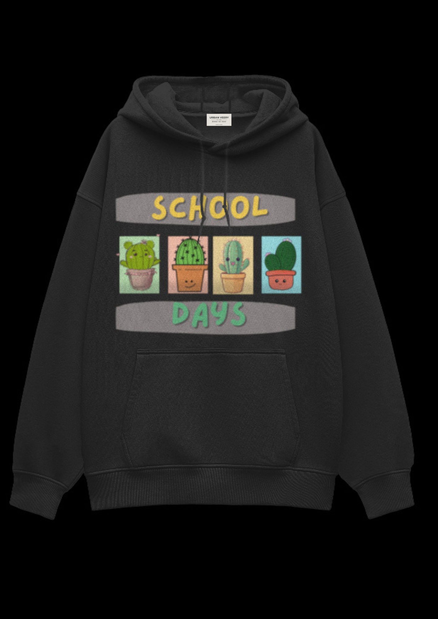 "SCHOOL DAYS"  Oversized Graphic Printed Hoodies
