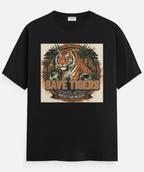 "SAVE THE TIGER "  Round Neck Graphic Printed T-shirt