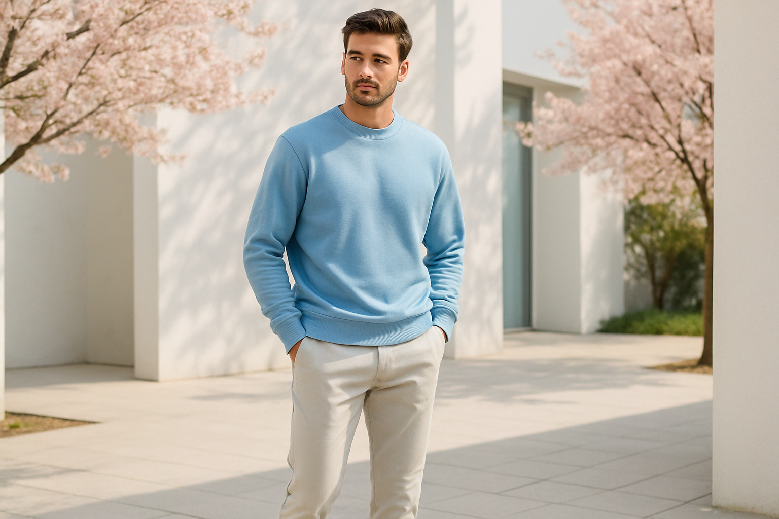 Heavy weight Sweatshirt : BABY BLUE