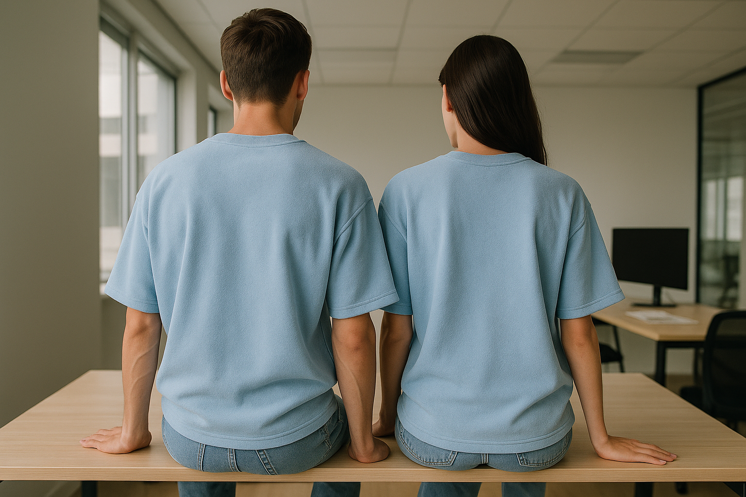 Terry Oversized tee : BABY BLUE