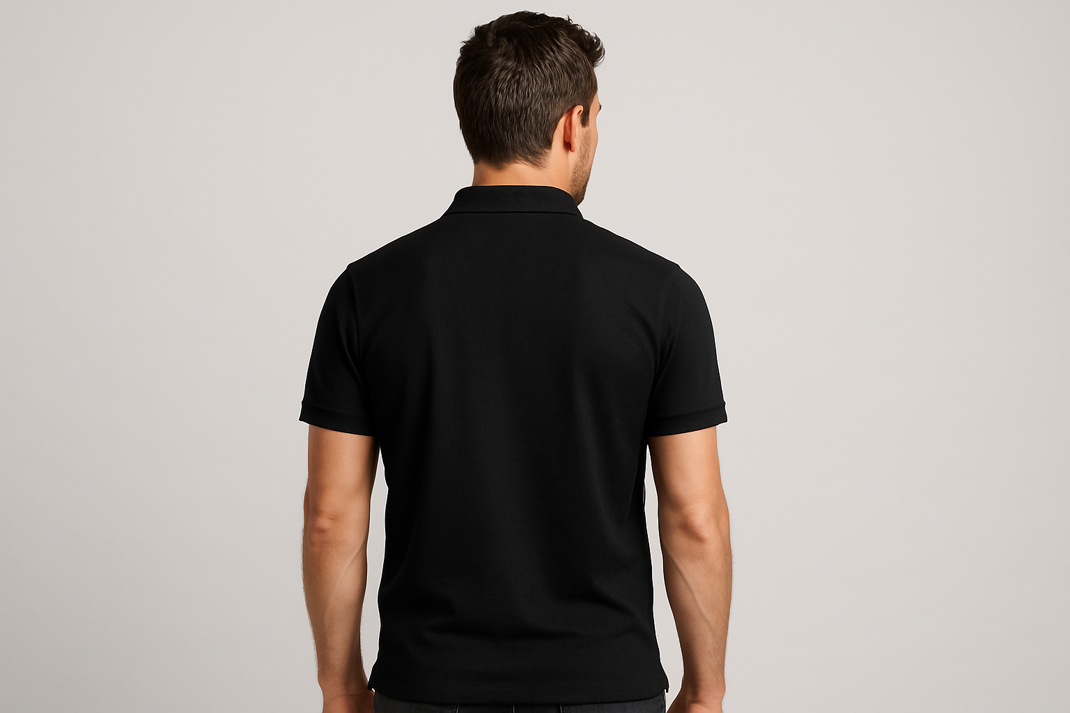 Classic Polo collar tee: BLACK